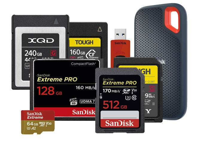 Speicherkarten, SSDs und externe Festplatten sichern Fotos und Videos zuverlässig – für schnelle, sichere Datenspeicherung im Studio oder unterwegs.